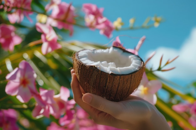 Free Photo coconut on the beach cinematic style