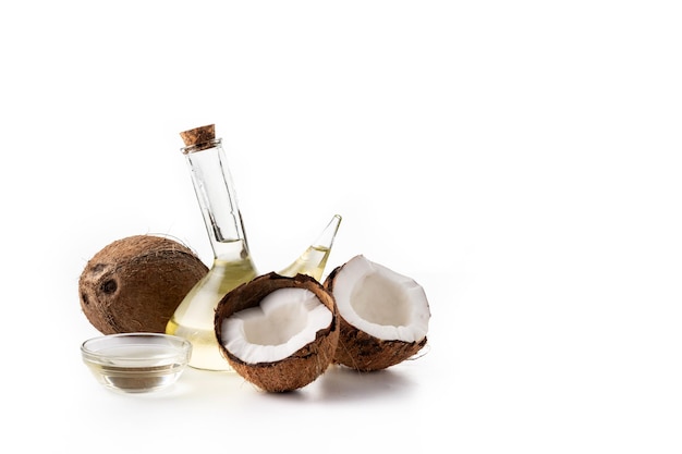 Free photo coconut oil isolated on white background