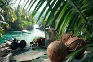 Free photo coconut still life