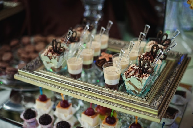 Free photo coffee cake at wedding reception