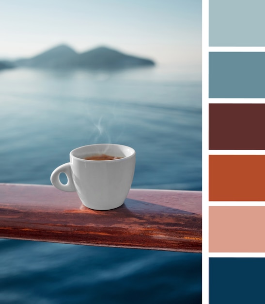 Free Photo coffee cup with color swatches