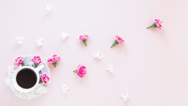 Coffee and flowers