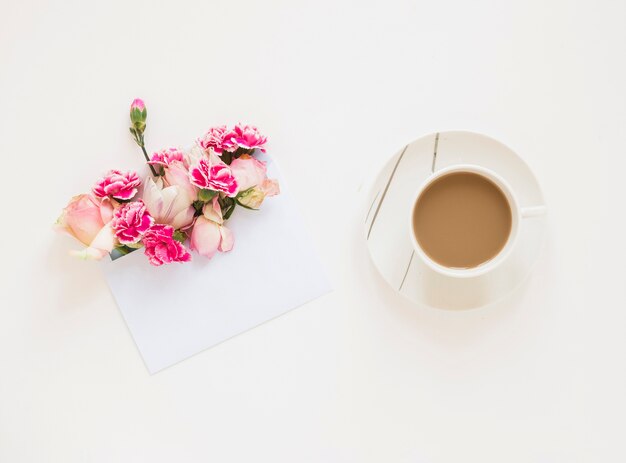 Coffee and flowers