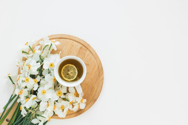 Coffee and flowers