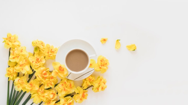 Coffee and flowers