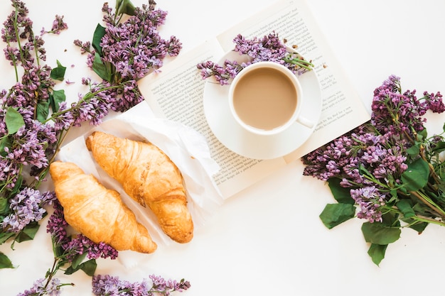 Coffee and flowers