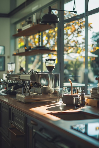 Coffee machine making a perfect cup of coffee