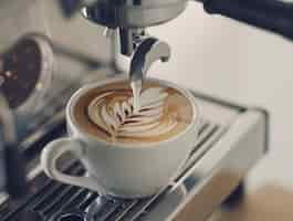 Free photo coffee machine making a perfect cup of coffee