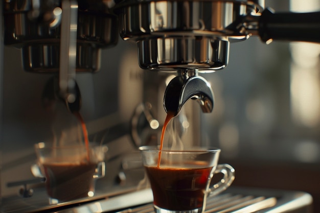 Free photo coffee machine making a perfect cup of coffee