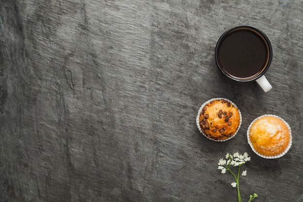 Coffee and muffins for breakfast