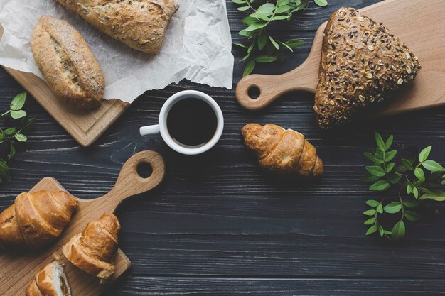 Coffee and pastry for breakfast