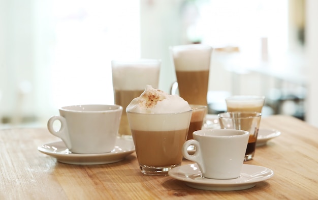 Coffees on a table