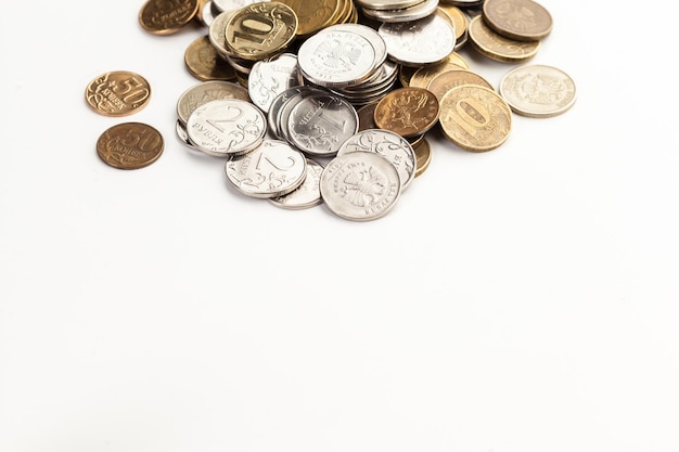 Coins isolated on white background