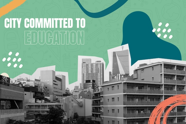 Free Photo collage of city committed to education