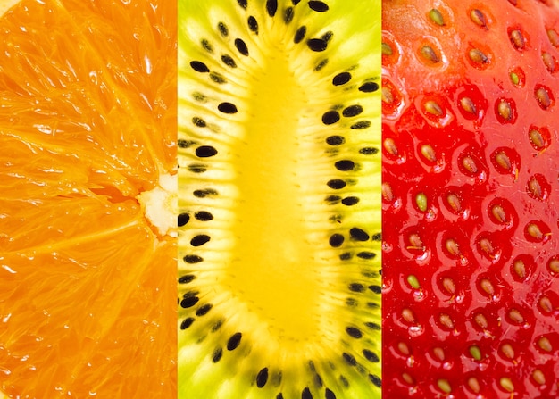 Free photo collage of fruits textures