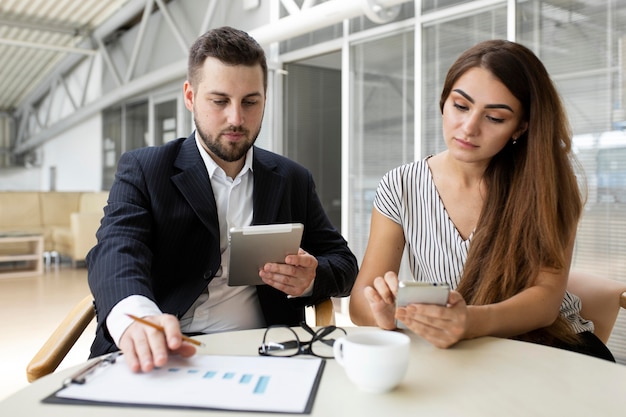 Colleagues in a business meeting together