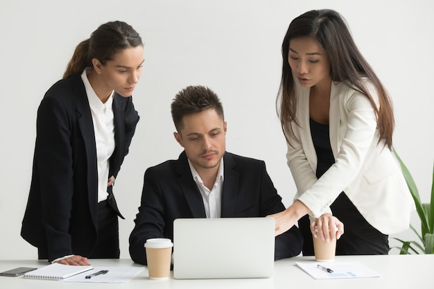 Colleagues discussing business strategies together