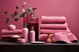 Free photo collection of beauty and care products with pink tones