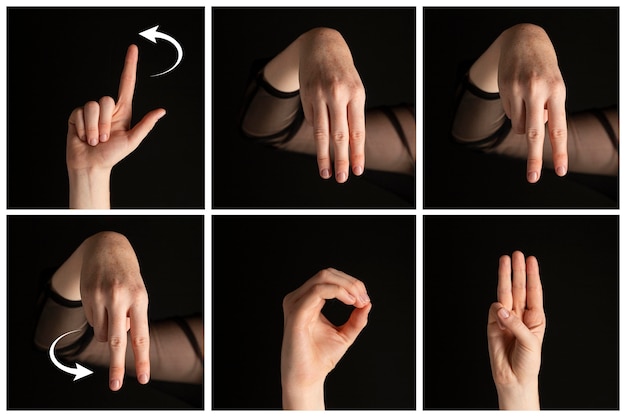 Free Photo collection of hand gestures for sign language