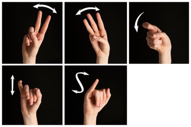 Free Photo collection of hand gestures for sign language