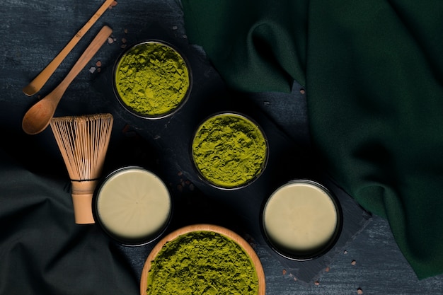 Free photo collection of powder green teas