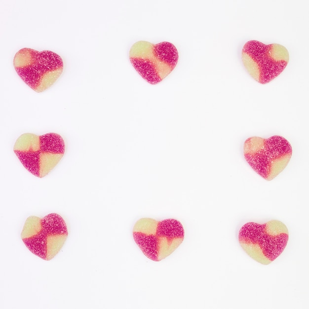 Free photo collection of sweet candies in form of hearts