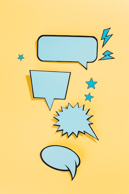 Free photo collection of trendy blue speech bubbles