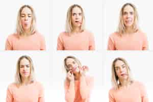 Free photo collection of woman with different expressions