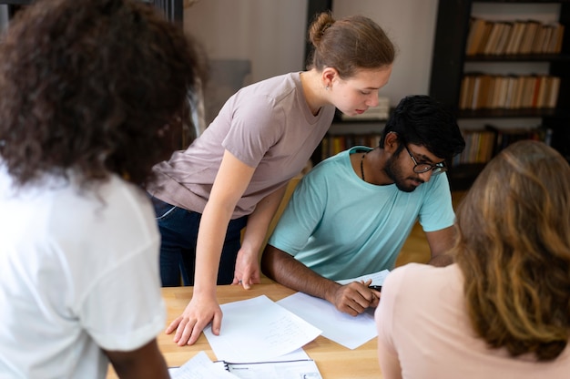 College colleagues studying together