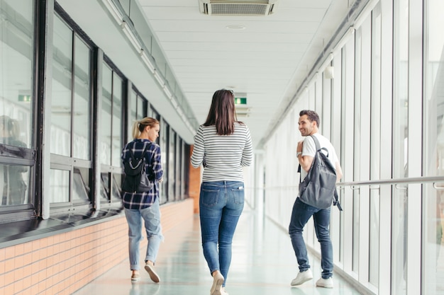 College students in hall