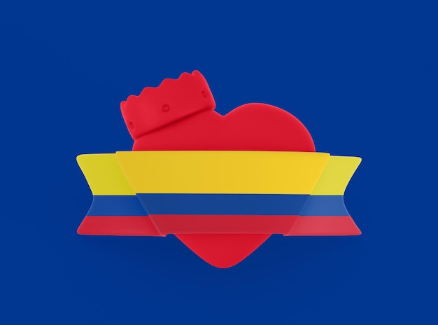 Free photo colombia heart banner