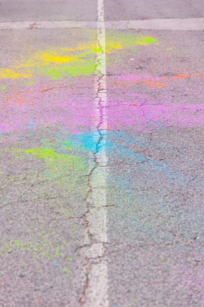 Free photo color dust scattering on road on holi festival