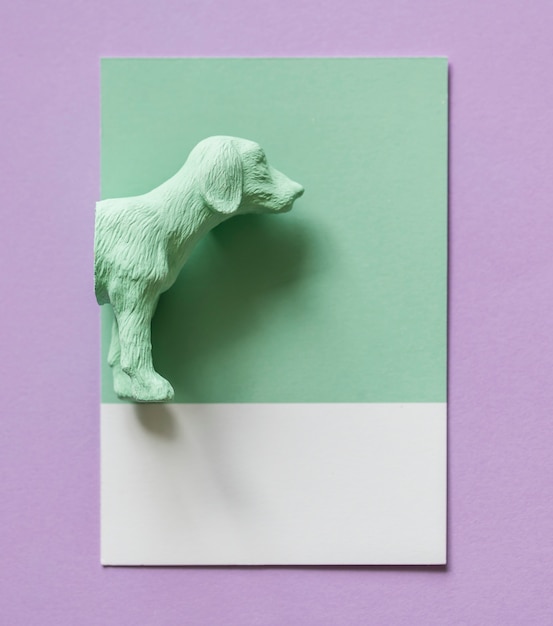 Free Photo color miniature dog figure model