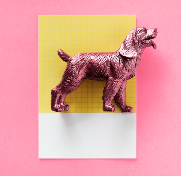 Free Photo color miniature dog figure model