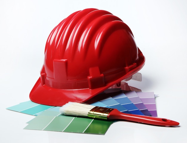 Color pallete and hard hat