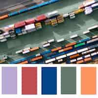 Free photo color swatch over port containers