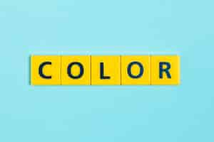 Free photo color word on scrabble tiles