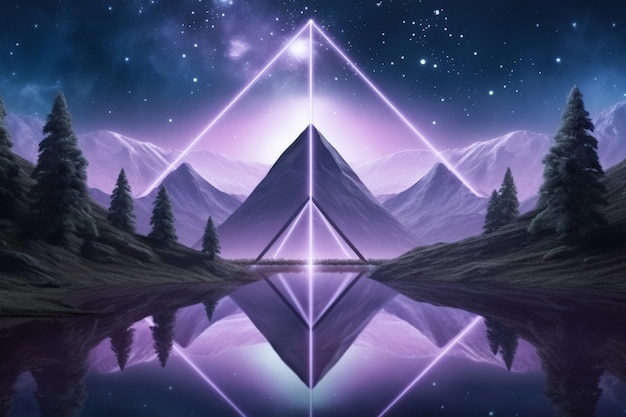 Color of the year purple tones abstract landscape with fantasy aesthetic