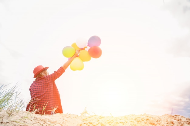 Free photo colored balloons in the sun