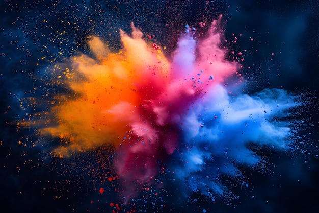 Colored powder explosion