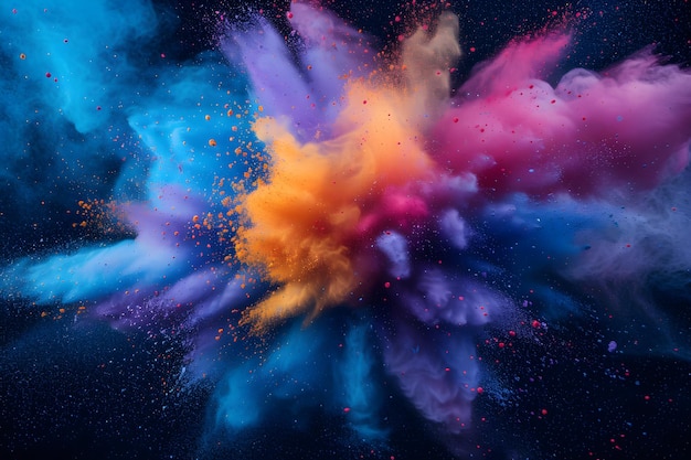 Colored powder explosion