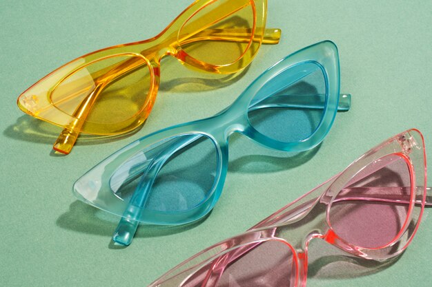 Colored transparent sunglasses  still life