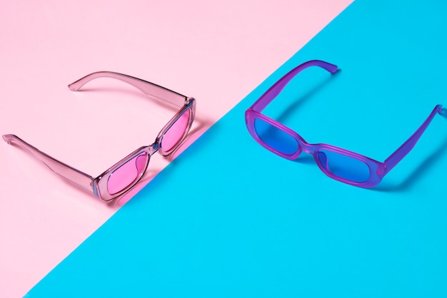 Colored transparent sunglasses  still life