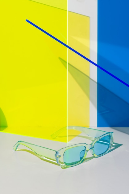 Colored transparent sunglasses  still life