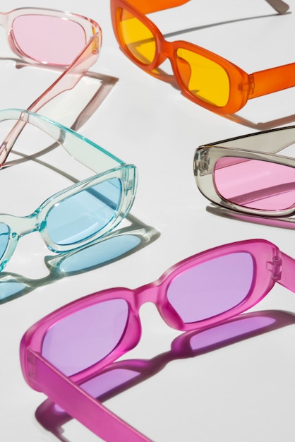 Colored transparent sunglasses  still life