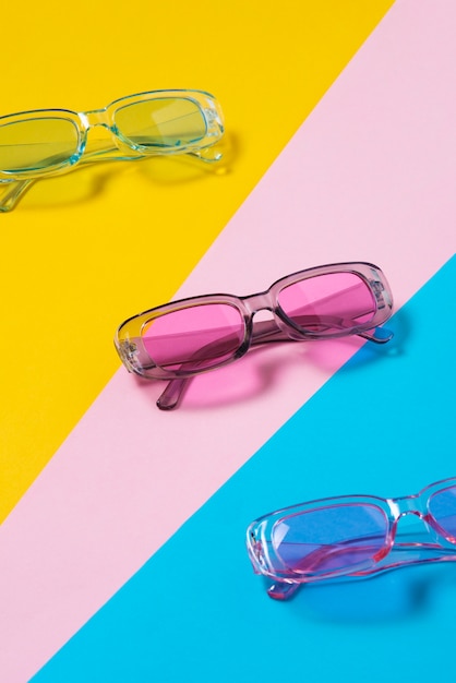 Colored transparent sunglasses  still life