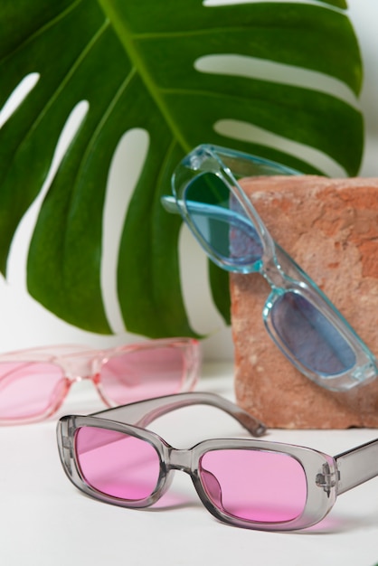 Colored transparent sunglasses  still life