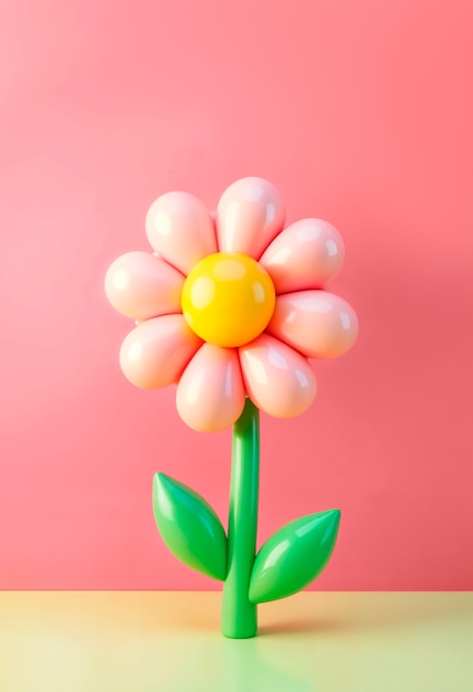 Colorful 3d inflatable pastel flower background