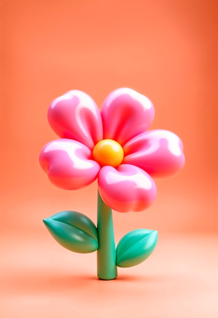 Free Photo colorful 3d inflatable pastel flower background