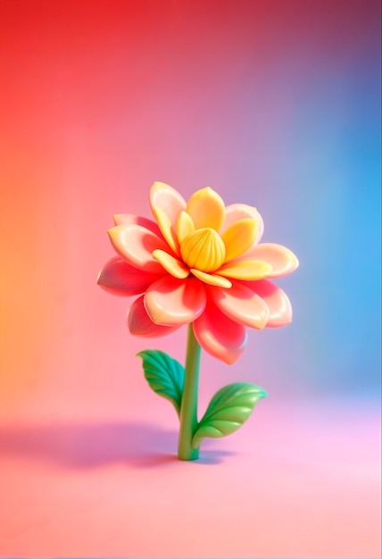 Colorful 3d inflatable pastel flower background